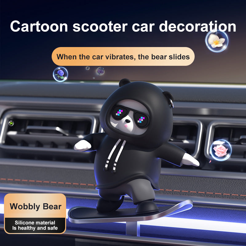 Skateboarding Bear Car Ornament