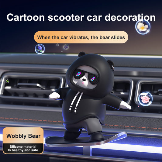 Skateboarding Bear Car Ornament