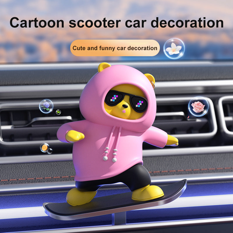 Skateboarding Bear Car Ornament